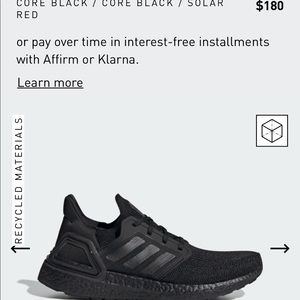 Adidas Ultraboost 20 Women’s Sneakers Size 6.5 US